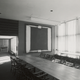 Panel Five, pictured in the penthouse of Harvard’s Holyoke Center. Though the curtains in the penthouse were often closed, light exposure caused significant fading to the murals’ colors.
